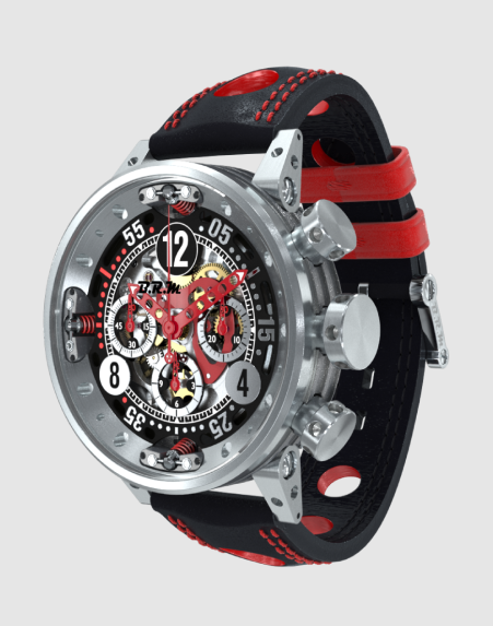 Review High Quality B.R.M Replica Watches For Sale BRM Racing V12-46-SA Red Skeleton Chronograph